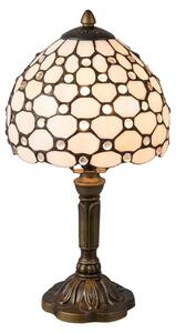 Clayre & Eef Lampada da tavolo Tiffany Ø 20x38 cm Vetro bianco marrone