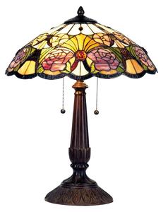 Lampada da tavolo Tiffany Clayre & Eef Ø 44x57 cm fiori in vetro giallo verde