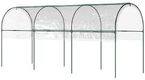 Outsunny Serra da giardino serra a pomodori 4 archi in acciaio copertura in PVC 4 x 1,23 x 1,71 m verde