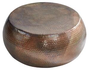 Riess-ambiente Tavolino rotondo ORIENT 80 cm in metallo color rame fiammato con finitura martellata
