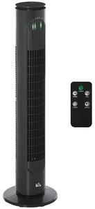 HOMCOM Ventilatore colonna 45W telecomando timer 3 modalità 3 velocità oscillante silenzioso Ø 22 x 77 cm grigio scuro