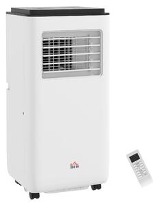 HOMCOM Climatizzatore Portatile 10000 BTU/h, Ventilatore, Deumidificatore per Stanze fino a 22 m² con Telecomando e Timer, Bianco | Aosom Italy