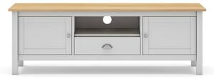 Tavolo TV in pino bianco/naturale 158x53 cm Misti - Marckeric