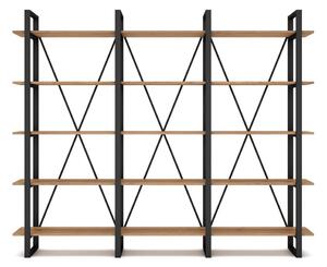 Scaffale in rovere nero/naturale 218x180 cm Aviva - Marckeric