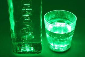2 PZ Luce Led Sottobottiglia Sotto Bicchiere Colore Verde Green Dec