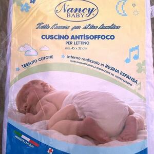 Cuscino Antisoffoco per Culla Lettino Nancy Baby Riposo Forato Anti