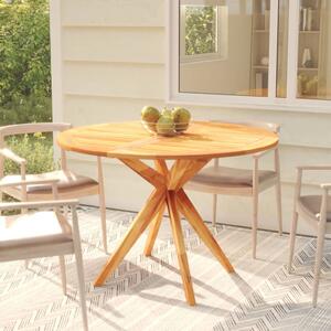 Tavolo Da Giardino 110x110x75 cm in Legno Massello Di Acacia