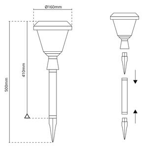 Lampada Solare da Giardino a Picchetto IP65 200 lumen, con Telecomando Colore Bianco Naturale 4.000K