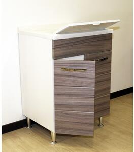 Lavatoio 60x50 In MDF Effetto Legno Con Vasca In Resina Antonella Palissandro