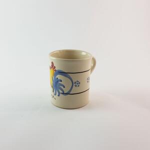 Ceramiche pugliesi bicchiere acqua gallo decorato a mano in terracotta pugliese colore Beige
