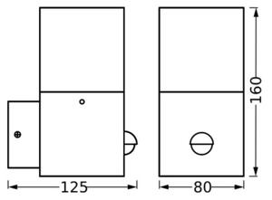 Ledvance - Applique da esterno con sensore FIGO SQUARE 1xE27/20W/230V