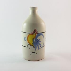 Ceramiche pugliesi bottiglia omolo oliera decorato a mano in terracotta pugliese colore Beige