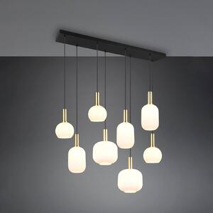 Trio Lighting Lampada a sospensione Diva, a 8 luci, color ottone, opale, metallo, vetro