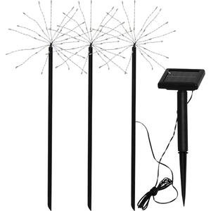 Illuminazioni esterne in set LED con alimentazione a pannelli solari con picchetto 3 pz (altezza totale 40 cm) Firework – Star Trading