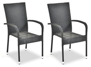 Set di 2 sedie da giardino nere in plastica Paris - Bonami Essentials