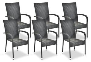 Set di 6 sedie da giardino nere in plastica Paris - Bonami Essentials
