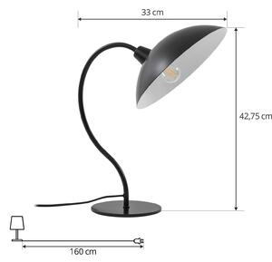 Lampada da tavolo Lucande Arvadon, nero, metallo, altezza 42,75 cm