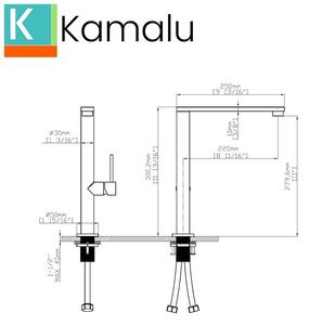 Miscelatore cucina inox satinato canna girevole quadrata| K-9300 - KAMALU