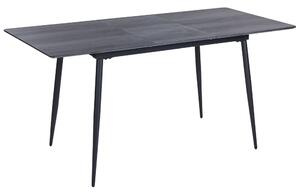 Tavolo da pranzo moderno allungabile con piano in MDF e gambe in acciaio Legno scuro e nero 120/160 x 80 cm Design Moderno Beliani