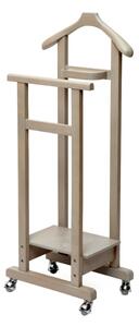 Indossatore Servomuto in Legno con Rotelle 31x45x115 cm Mimmo Grigio Chiaro