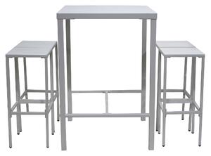 Set Bar Tavolo Alto e 4 Sgabelli da Giardino in Metallo Utility Snack Bianco