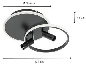 Lucande Tival plafoniera LED, rotonda, nero