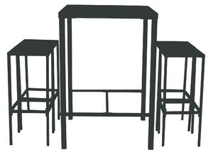 Set Bar Tavolo Alto e 4 Sgabelli da Giardino in Metallo Utility Snack Grigio