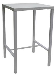 Tavolo Alto da Giardino 70x70xH110 cm in Metallo Utility Bianco