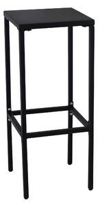 Sgabello Alto da Giardino 32x32xH78 cm in Metallo Utility Nero