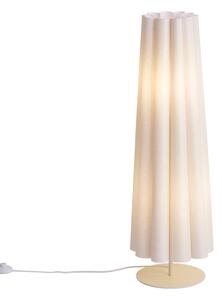 Lampada da terra Japandi beige con paralume in tessuto 95 cm 2 luci - Jenni