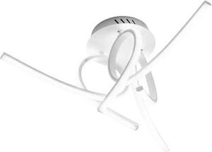 Plafoniera led moderna Tosca 45W 2500lm luce calda 3000K, alluminio bianco satinato, diffusore opale, IP20, design artistico