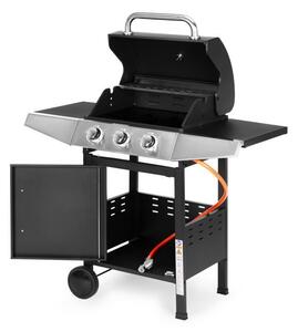 MultiGarden QL-02 Barbecue a gas da giardino da 10,2 kW, 3 bruciatori, termometro, regolatore