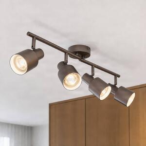 Faretto a soffitto Ovelia Lindby, dimmerabile, Marrone / Ruggine, Soggiorno / Sala da pranzo, Metallo, Moderno, Plafoniera
