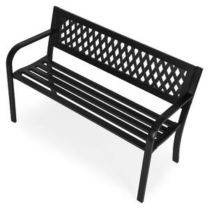 MultiGarden WYI-XG201 Panchina da giardino con schienale traforato 120 x 50 cm, nera