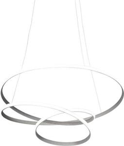 Diva - Lampada a sospensione led 39W dimmerabile - Design moderno in alluminio titanio, luce calda 3000K, anelli intrecciati d.50cm