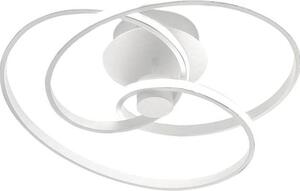 Diva - Plafoniera led design moderno 40W dimmerabile - Alluminio bianco satinato, luce calda 3000K, 2500lm, diffusore in silicone