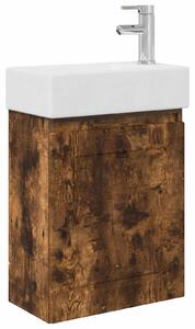 Mobile bagno con rubinetto Rovere Fumo 45,5 x 22,5 x 84 cm