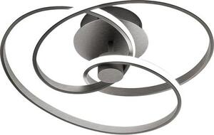 Diva - Plafoniera led design moderno 40W dimmerabile - Alluminio titanio, luce calda 3000K, 2500lm, diffusore in silicone