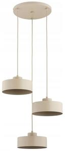 Lampada a sospensione rotonda da incasso a soffitto SELIA beige 3xE27x15W in metallo, dimensioni: 85x45x45 cm, IP20, Alfa