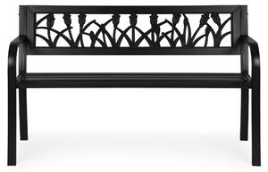 MultiGarden WYI-XG279 Panchina da giardino con schienale decorativo 120 x 50 cm, nera