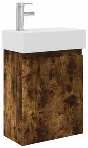 Mobile bagno con rubinetto Rovere Fumo 45,5 x 22,5 x 84 cm