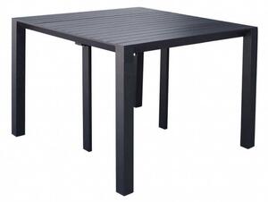 Tavolo consolle estensibile da esterno con struttura in alluminio e piano effetto doghe Blister - White