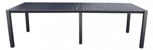 Tavolo consolle estensibile da esterno con struttura in alluminio e piano effetto doghe Blister - Black