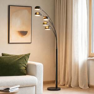 Lampada da terra Lindby, Jewa, Nero, Soggiorno, Metallo, Moderno