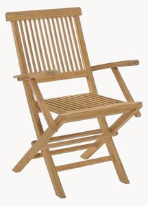 Set di 2 sedie da giardino pieghevoli in legno di teak con braccioli Fun
