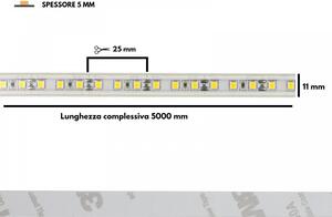 Striscia LED 2835/120 - IP65 - 15W/m - 5m - 12V Colore Bianco Caldo 2.700K