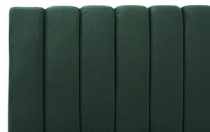 Letto imbottito velluto verde smeraldo e oro rete a doghe testiera alta 180 x 200 cm testata alta design retrò Beliani