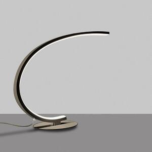 Lampada da tavolo IOLE L - Struttura in alluminio titanio, LED 12W 400lm 3000K, Dimmerabile Push integrato - Design Minimalista Gealuce