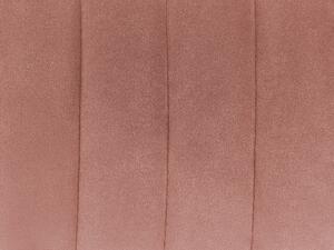 Sedia da pranzo velluto rosa pastello braccioli schienale intagliato gambe in metallo moderna industriale Beliani
