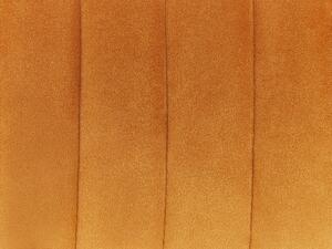Sedia da pranzo velluto arancione braccioli schienale intagliato gambe in metallo moderna industriale Beliani